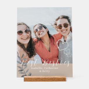 Glittering Hearts Besties Acrylschild