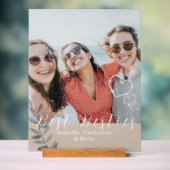 Glittering Hearts Besties Acrylschild (Neutral)