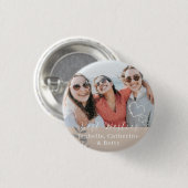 Glittering Hearts Besties Foto Button (Vorne & Hinten)