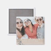 Glittering Hearts Besties Foto Magnet (Vorderseite/Rückseite)