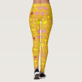 Glittering Hearts Pattern 01 BYellow BG Leggings (Rückseite)