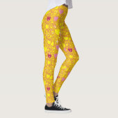 Glittering Hearts Pattern 01 BYellow BG Leggings (Rechts)