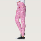 Glittering Hearts Pattern 01 LPink BG Leggings (Links)