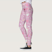 Glittering Hearts Pattern 01 Offwhite BG Leggings (Links)