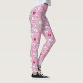Glittering Hearts Pattern 01 Offwhite BG Leggings (Rechts)
