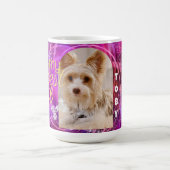 Glittering Hund Foto Mangenta Magie Tasse (Zentrum)