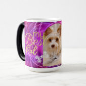 Glittering Hund Foto Mangenta Magie Tasse (Vorderseite Links)