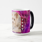 Glittering Hund Foto Mangenta Magie Tasse (VorderseiteRechts)