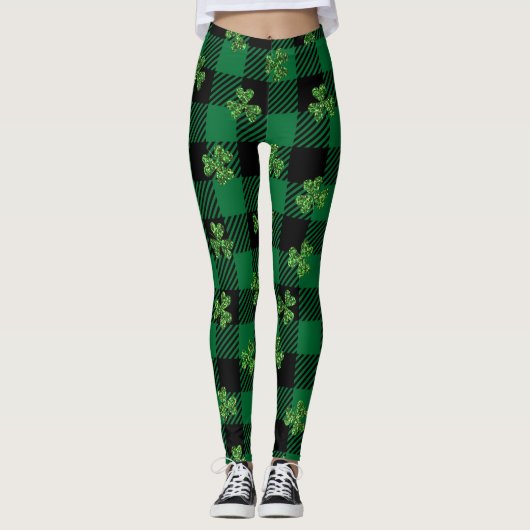 Glittering Kleeblatt Kariert Leggings (Vorderseite)
