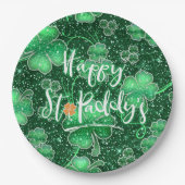 Glittering Kleeblatts Happy St. Paddy's ID289 Pappteller (Vorderseite)