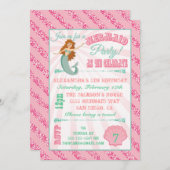 Glittering Mermaid Birthday Party Einladung (Vorne/Hinten)