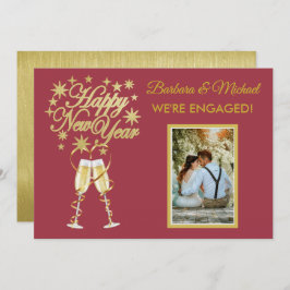 Glittering New Years Verlobung Gold Red Announce Einladung