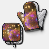 Glittering Orbs - ein Dazzspiel Ofenhandschuh & Topflappen-Set (Vorderseite/Rückseite)