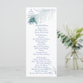 Glittering Peacock Wedding Program Rack Card Programm (Stehend Vorderseite)