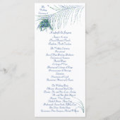 Glittering Peacock Wedding Program Rack Card Programm (Vorderseite)