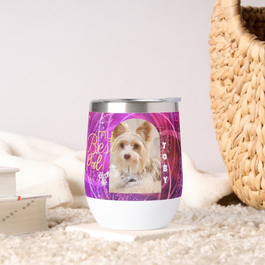 Glittering Pet Hund Foto Mangenta (Wohnzimmer)