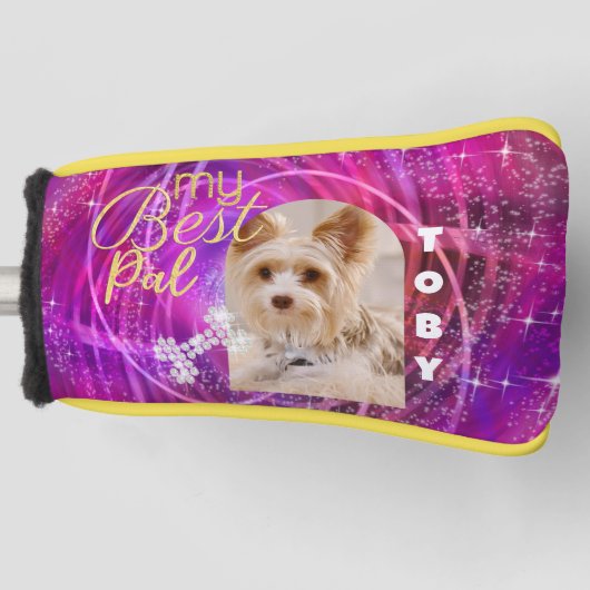 Glittering Pet Hund Foto Mangenta Golf Headcover (Vorderseite)