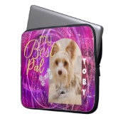 Glittering Pet Hund Foto Mangenta Laptopschutzhülle (Vorderseite Links)
