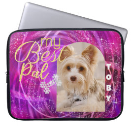 Glittering Pet Hund Foto Mangenta Laptopschutzhülle