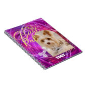 Glittering Pet Hund Foto Mangenta Notizblock (Rechte Seite)