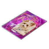 Glittering Pet Hund Foto Mangenta Notizblock (Linke Seite)