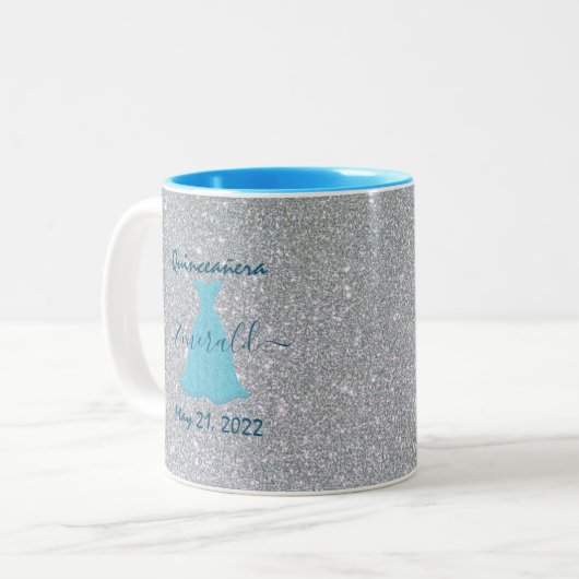 Glittering Quinceanera-Gedenken Zweifarbige Tasse (Vorderseite Links)