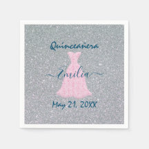 Glittering Quinceanera Gedenkfeier Napkins