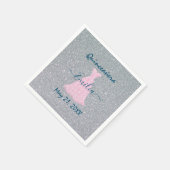Glittering Quinceanera Gedenkfeier Napkins Serviette (Ecke)