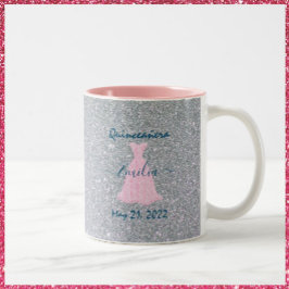 Glittering Quinceanera Gedenkfeier Zwei-Tone-Koff Zweifarbige Tasse