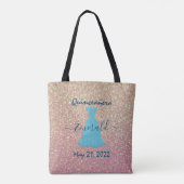 Glittering Quinceanera Gedenktasche Tasche (Rückseite)
