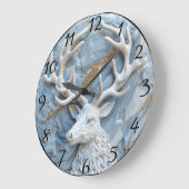 Glittering Reindeer Christmas Charm Große Wanduhr (Winkel)