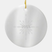 Glittering Schneeflocken Foto Weißer Ornament (Hinten)