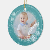 Glittering Schneeflocken Keramik Ornament (Links)