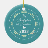 Glittering Schneeflocken Keramik Ornament (Hinten)