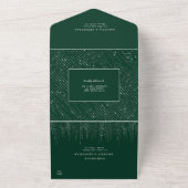Glittering Silver Emerald Green Modern Wedding All In One Einladung (Außenbereich)