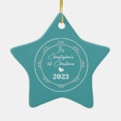 Glittering Snow Flakes Aqua Keramik Ornament (Hinten)