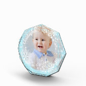 Glittering Snow Flakes Blue Fotoblock (Rechts)