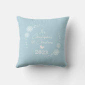 Glittering Snow Flakes Blue Kissen (Rückseite)