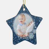 Glittering Snow Flakes Blue Star Ornament (Links)