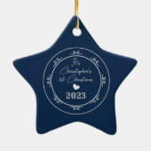 Glittering Snow Flakes Blue Star Ornament (Hinten)