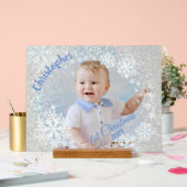 Glittering Snow Flakes Grau Acrylschild (Hochzeit)