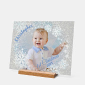 Glittering Snow Flakes Grau Acrylschild (Winkel)