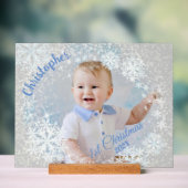 Glittering Snow Flakes Grau Acrylschild (Neutral)