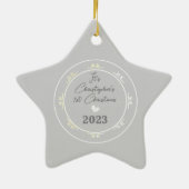 Glittering Snow Flakes Gray Star Ornament (Hinten)