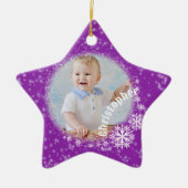 Glittering Snow Flakes Lila Star Ornament (Vorne)