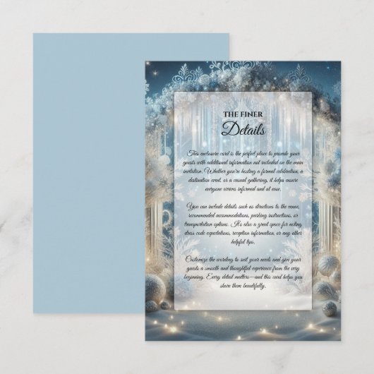 Glittering Snowy Forest Wedding Begleitkarte (Vorne/Hinten)