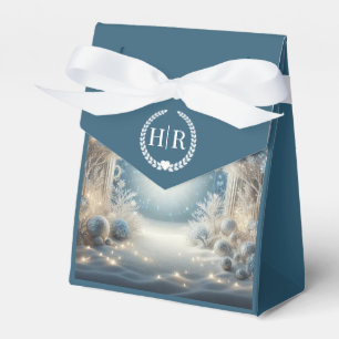 Glittering Snowy Forest Wedding Geschenkschachtel