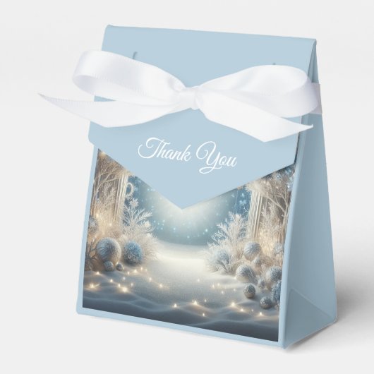Glittering Snowy Forest Wedding Geschenkschachtel (Vorderseite)