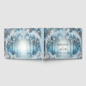 Glittering Snowy Forest Winter Wedding Gästebuch (Voll)