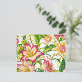 Glittering Spring Floral Tapestes Postkarte (Stehend Vorderseite)